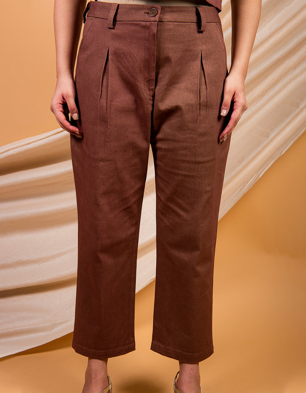 Brown cotton twill pant