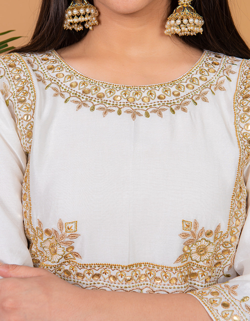 White  chanderi silk kurta