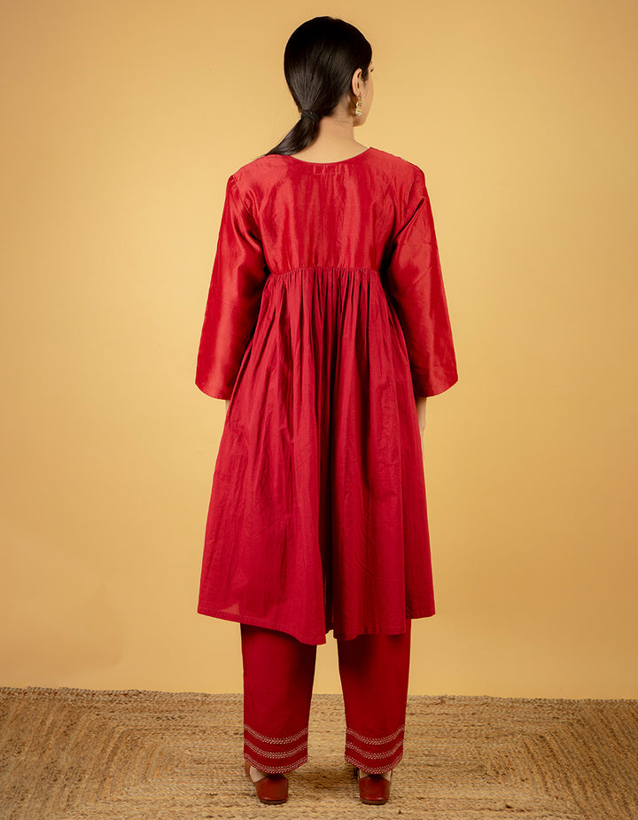 Maroon red kurta