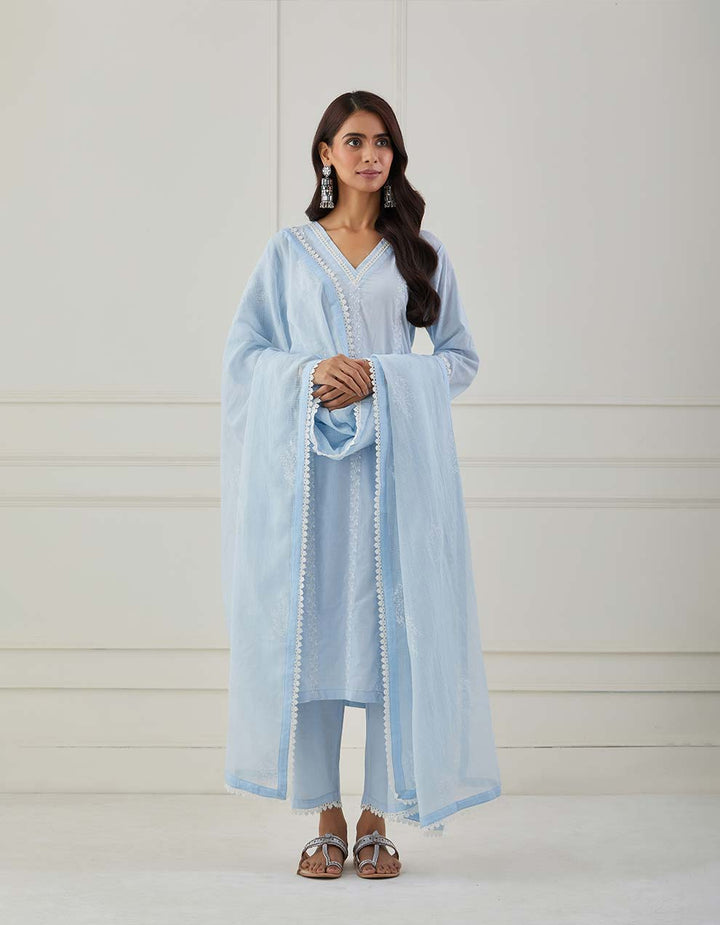 Powder blue dupatta