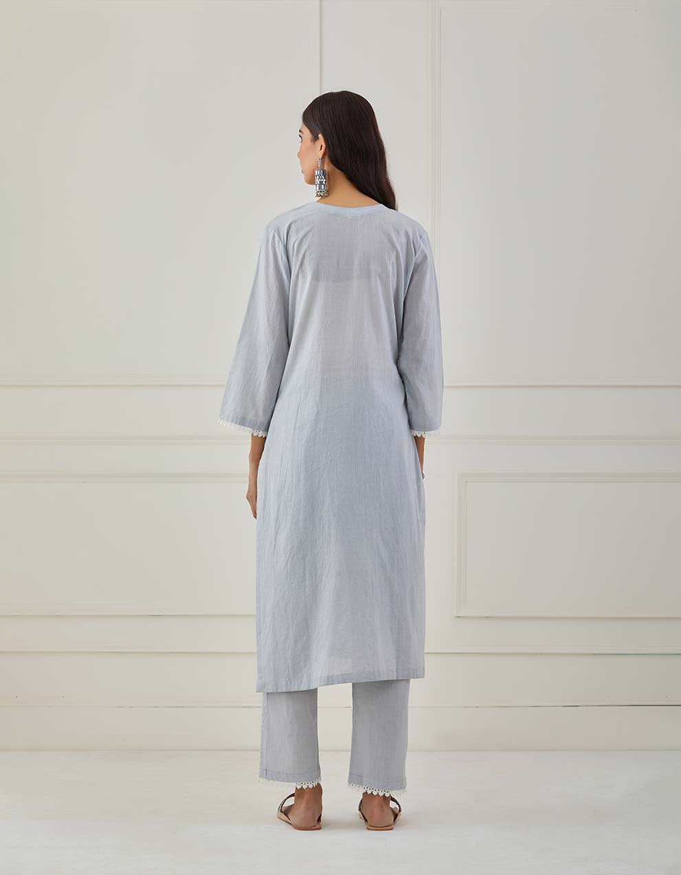 Grey embroidery kurta