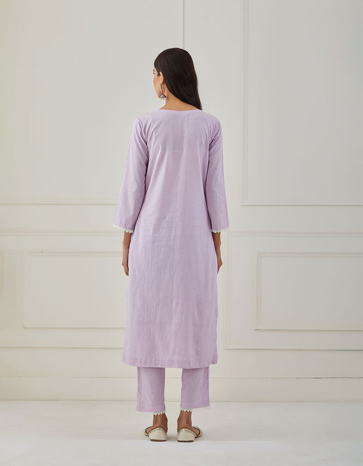 Purple embroidery kurta