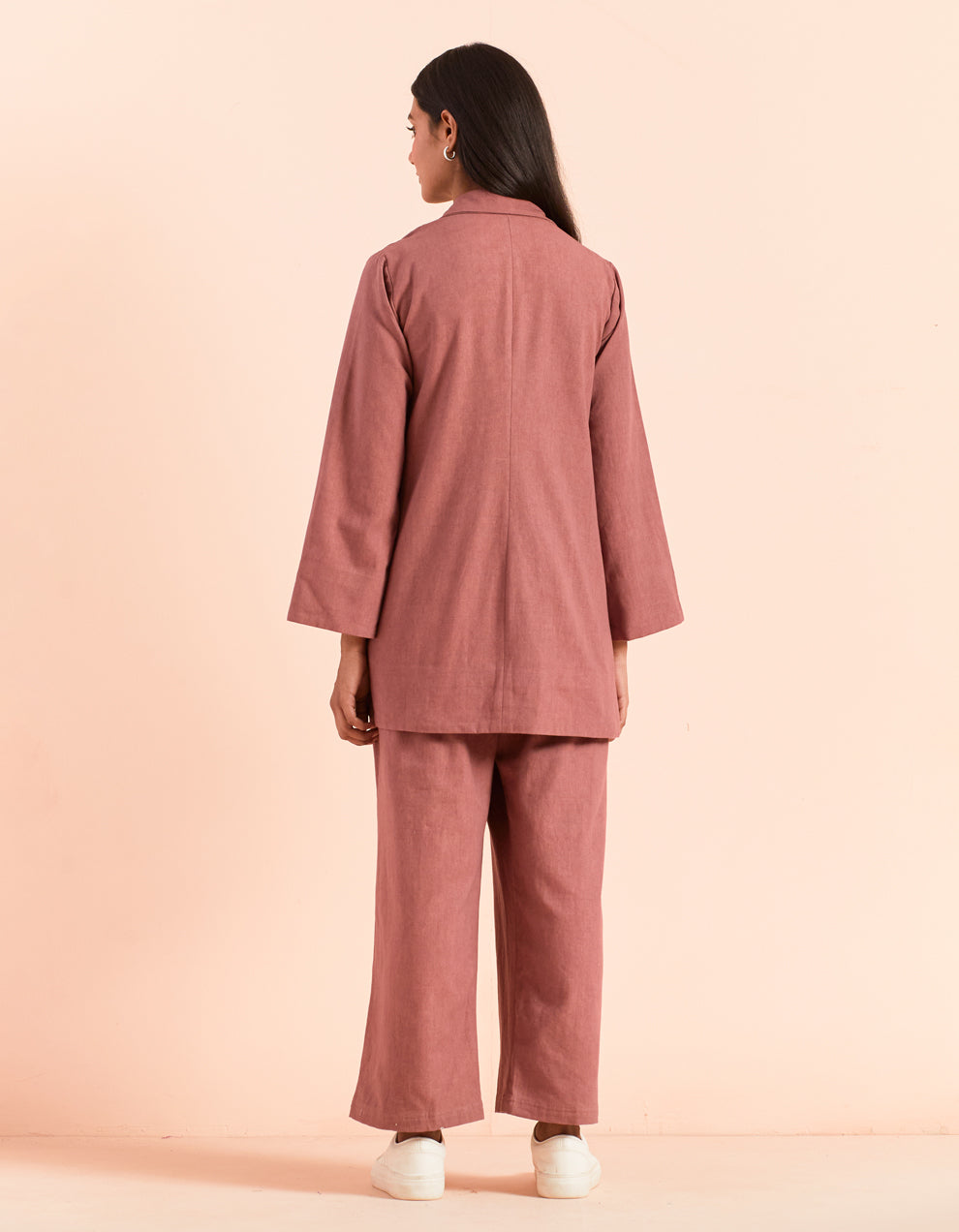 Pink twill cotton top