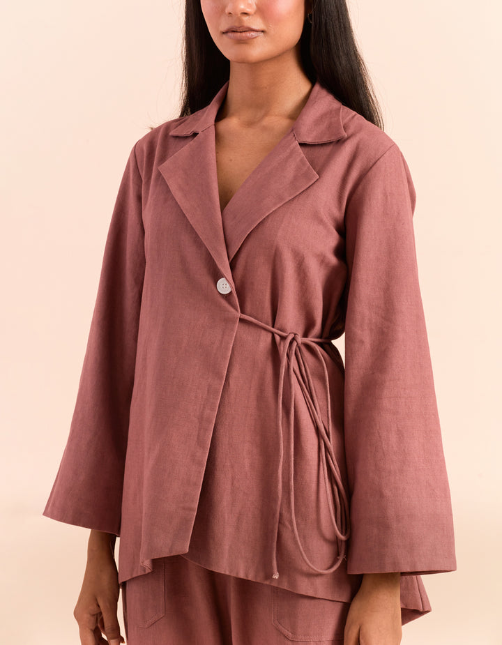 Pink twill cotton top