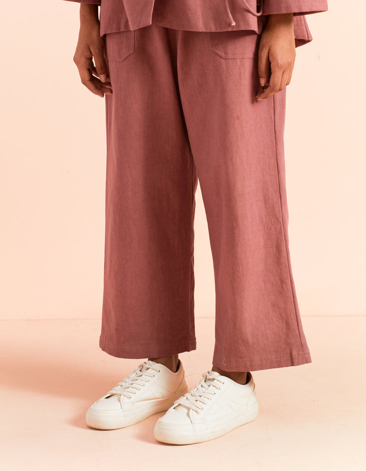 Pink twill cotton pant