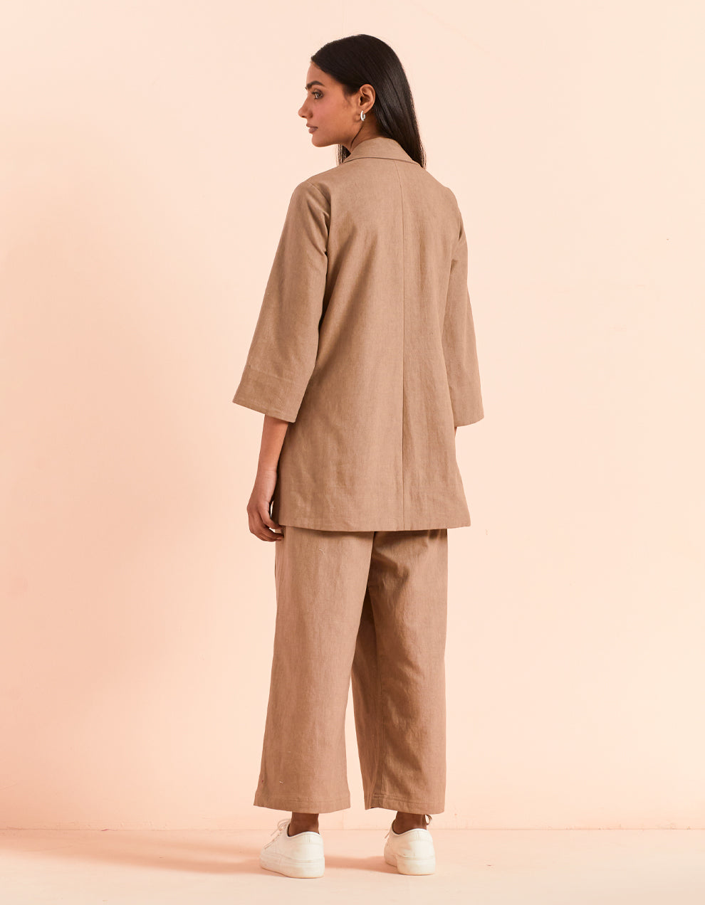 Beige twill cotton pant