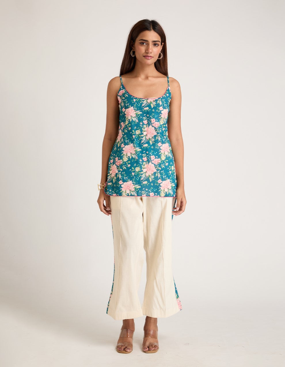 Blue Organza Co-ord Set of 3