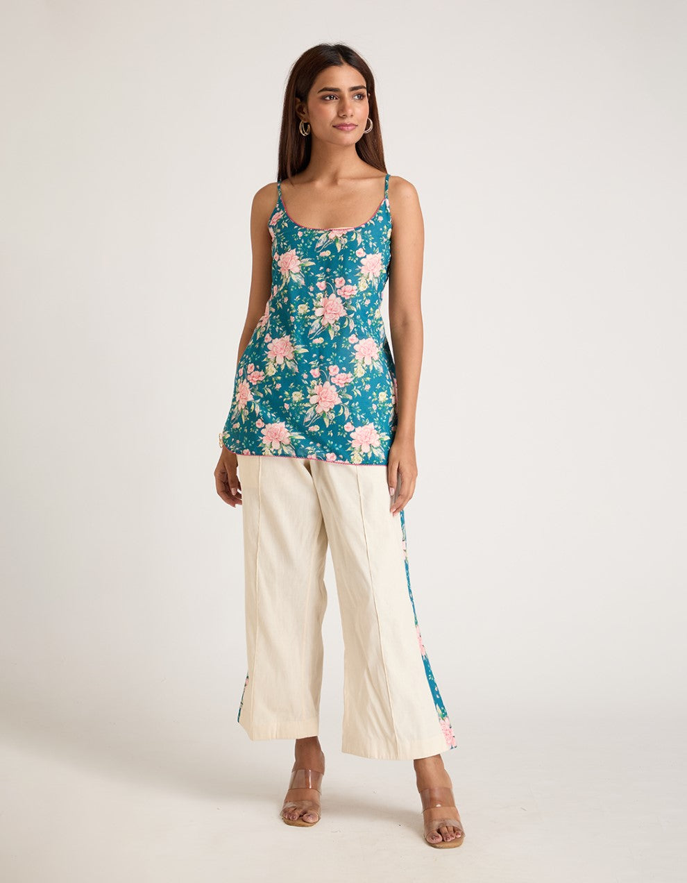 Blue Organza Co-ord Set of 3