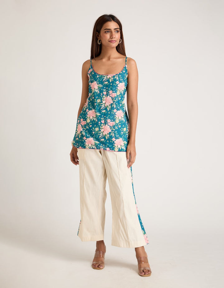 Blue Organza Co-ord Set of 3