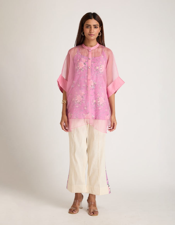 Pink Organza Co-ord Set of 3