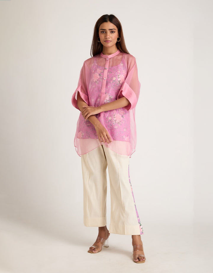 Pink Organza Co-ord Set of 3