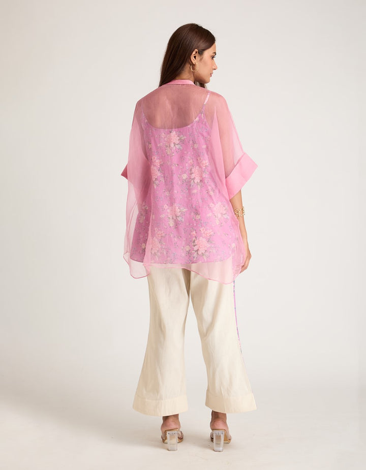 Pink Organza Co-ord Set of 3