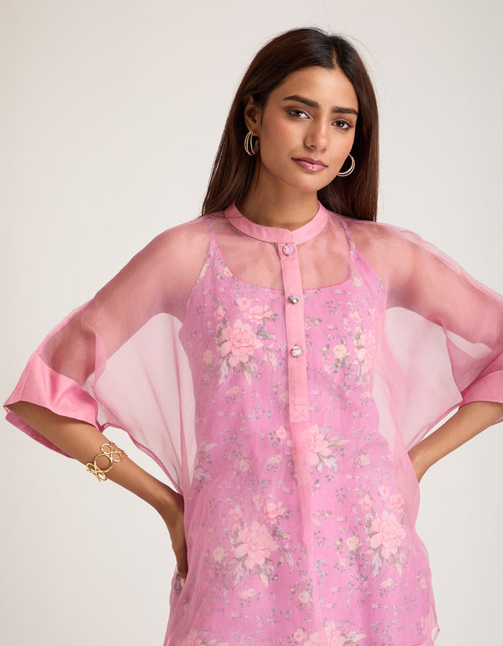 Pink Organza Co-ord Set of 3