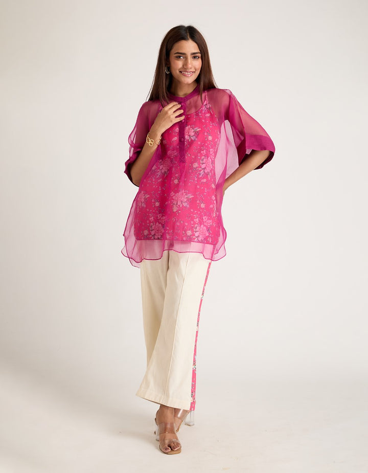 Purple Organza Co-ord Set of 3
