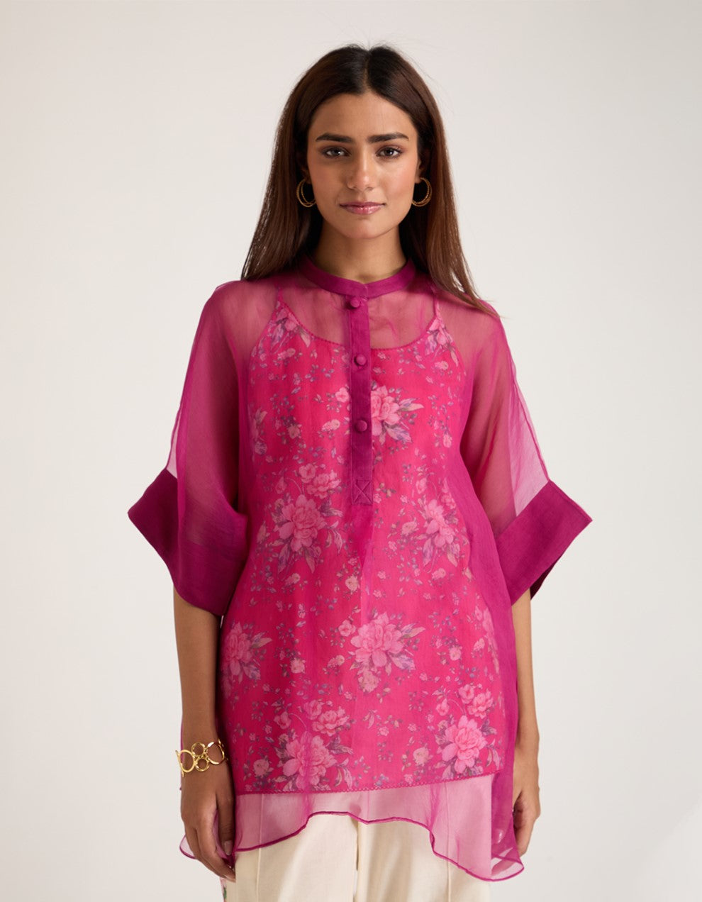 Purple Organza Co-ord Set of 3