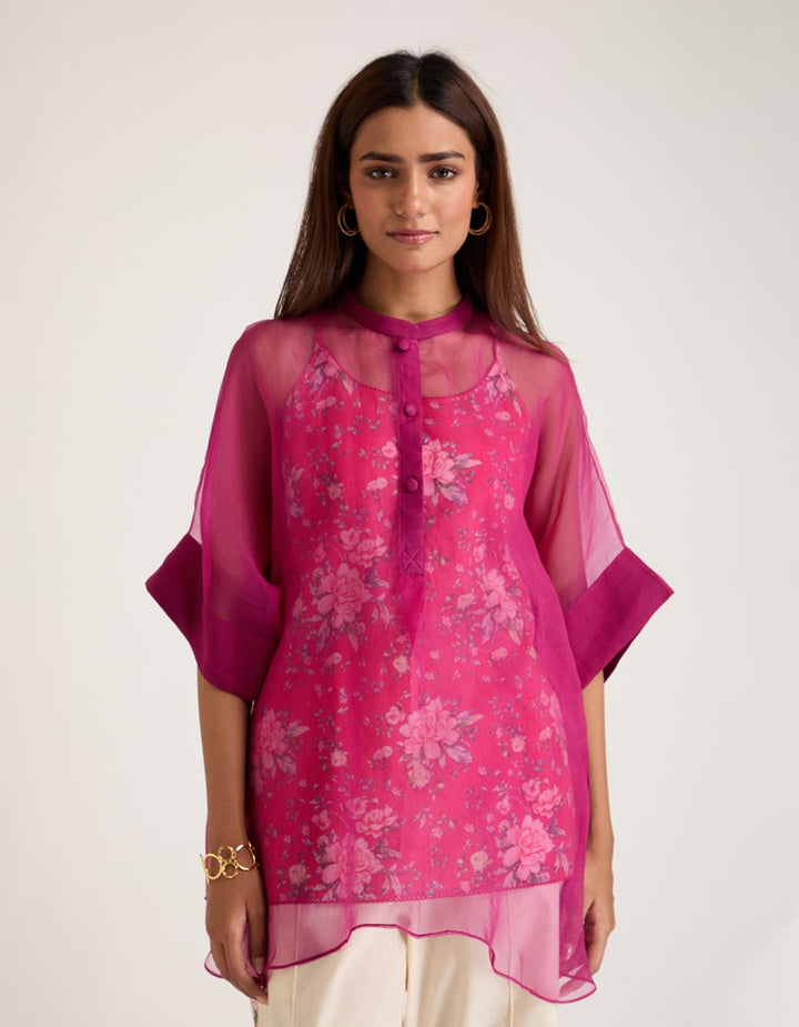 Purple Organza Co-ord Set of 3