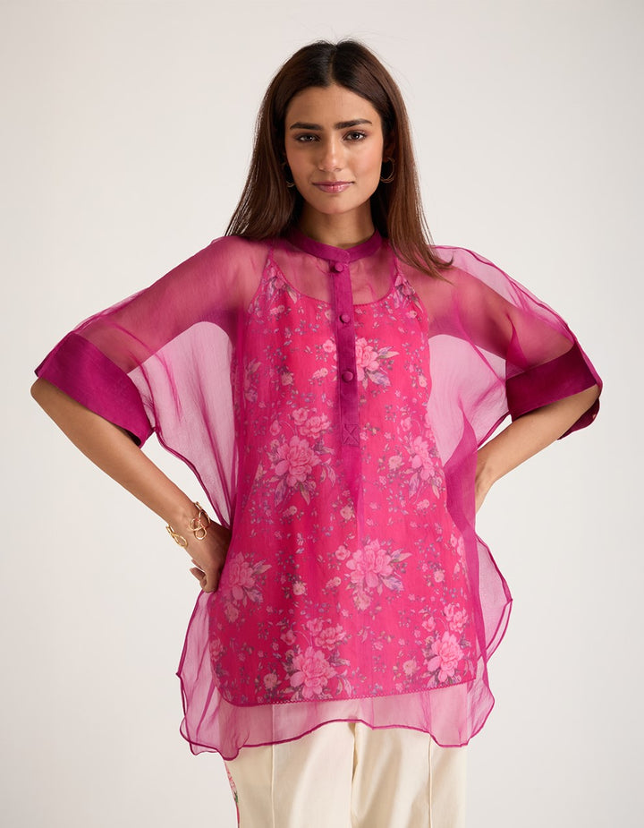 Purple Organza Co-ord Set of 3