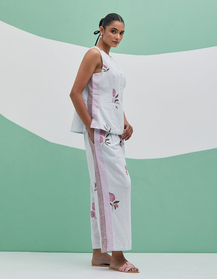 Sky blue linen shirt and pant - Set 2