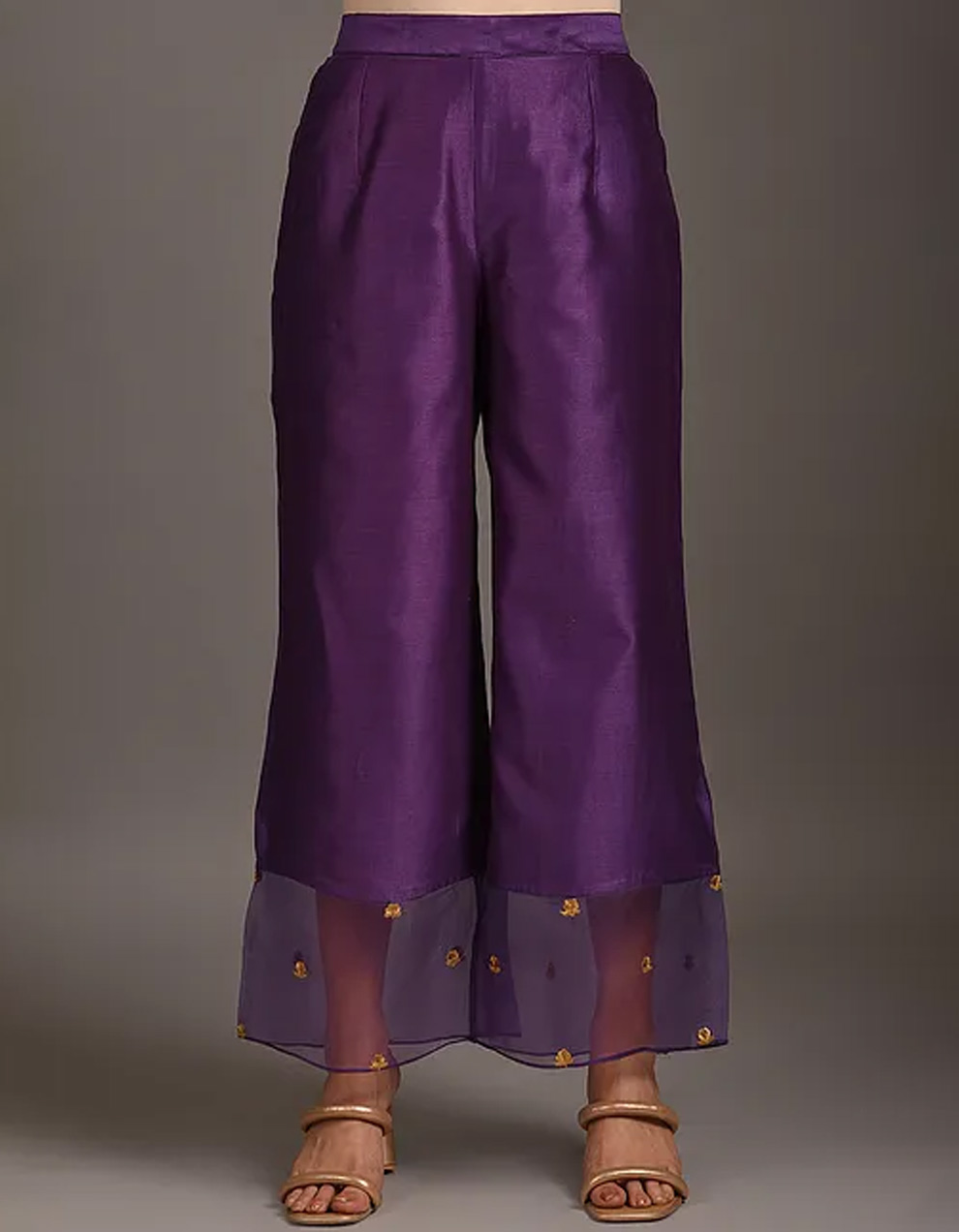 Buy Designer for chanderi silk pants collection Online for Women in India, purple chanderi silk pants designs online from top brands at the best price-2