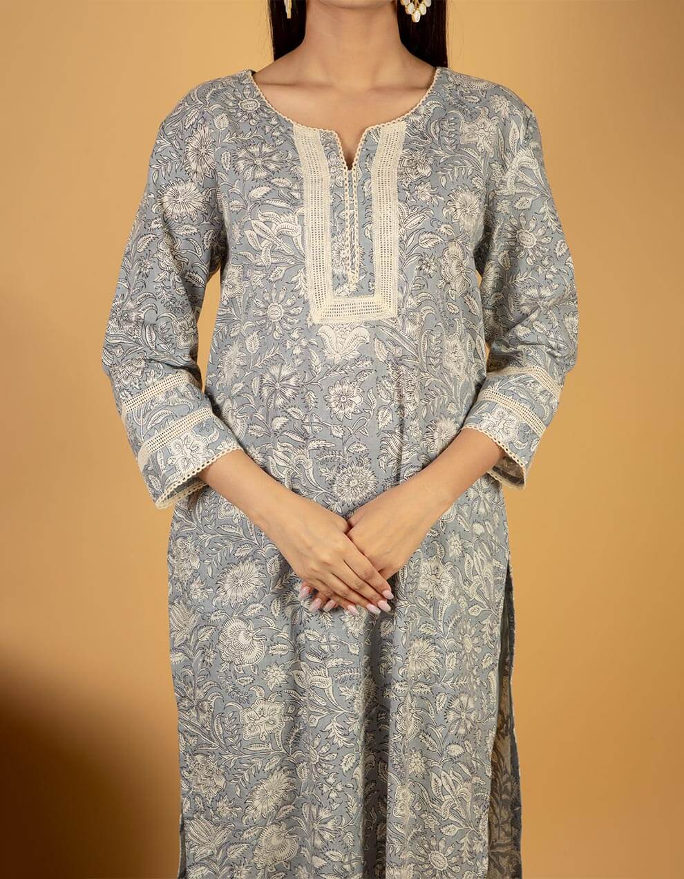 buy-best-designer-light-grey-cotton-printed-kurta-with-pants-dress-for-ladies-set-of-2-in-india-2