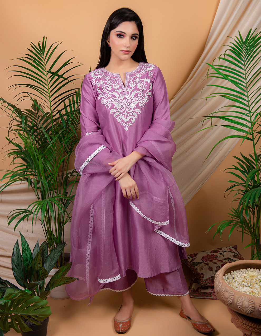 Indian-best-purple-chanderi-silk-kurta-with-silk-palazzo-designer-dress-at-the-best-prices